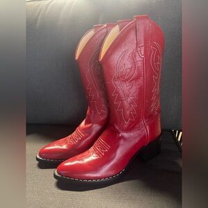 Girls Red Western Cowboy Boots